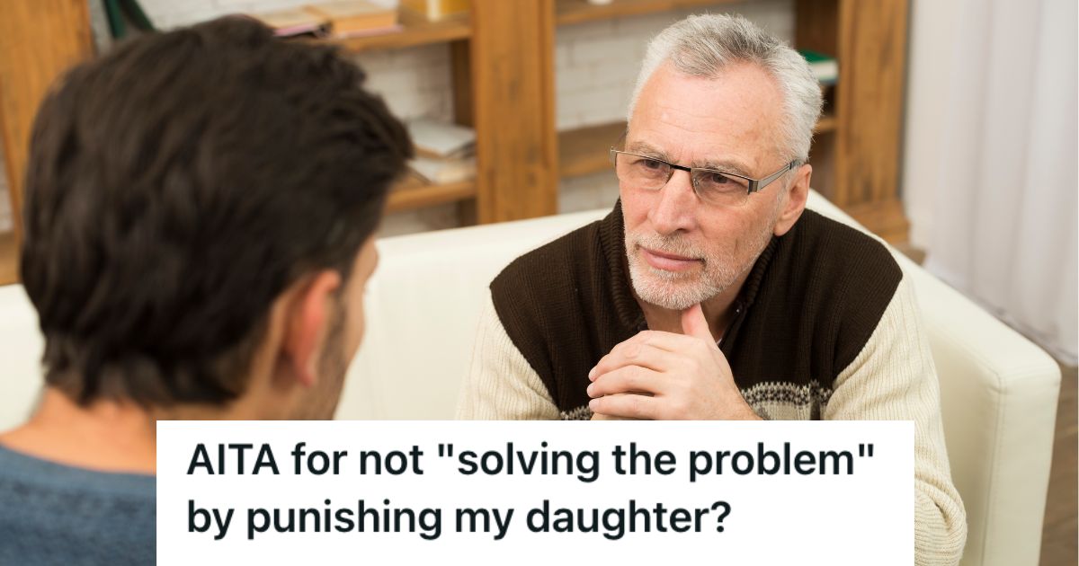 Father talking to his adult son about a serious matter