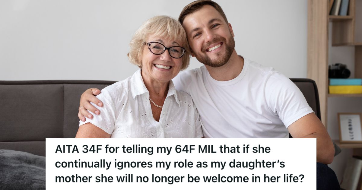 Man and and his mother sitting together and smiling