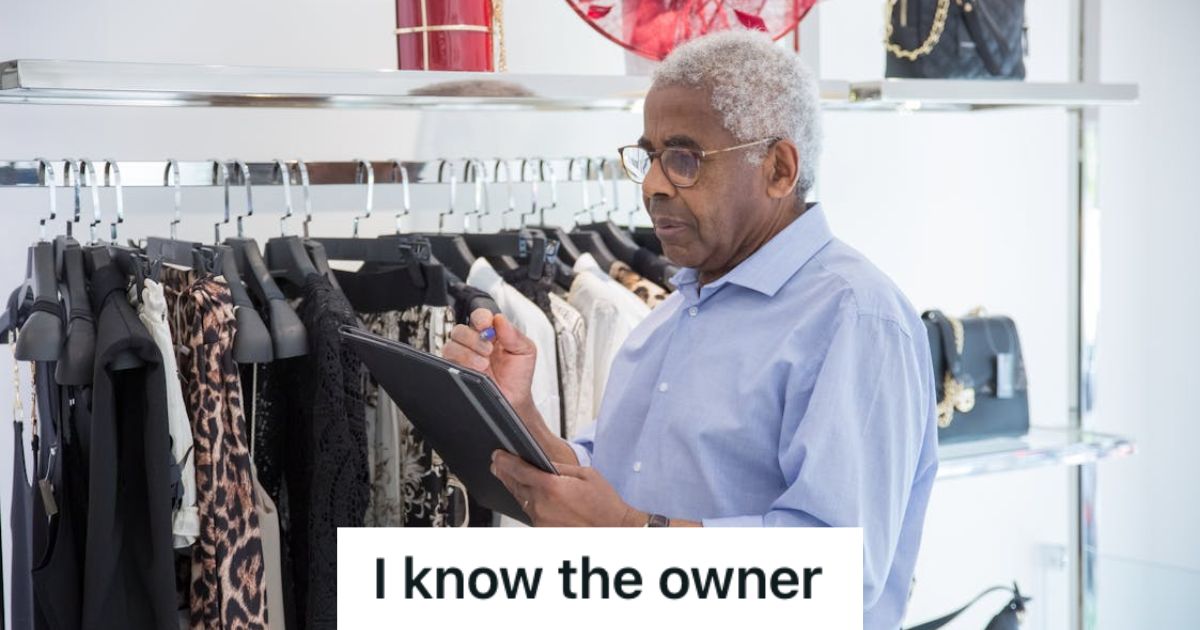 Shop owner checking inventory