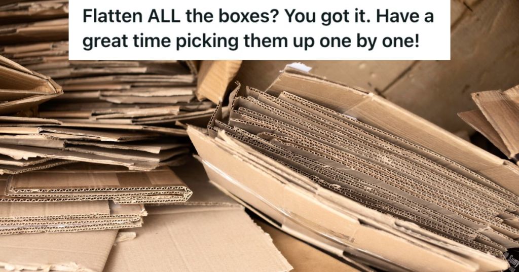 Flattened boxes for recycling