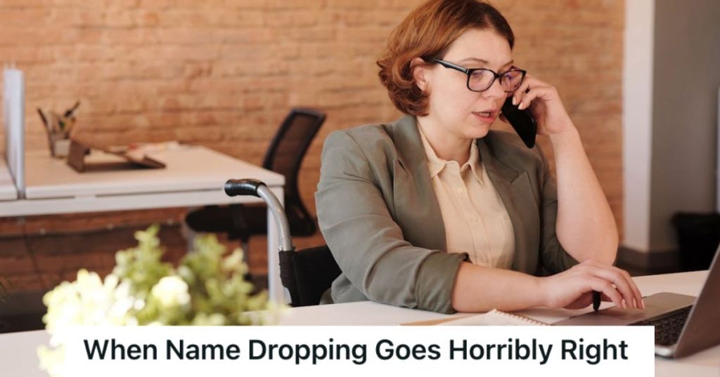 Office employee talking to someone on the phone while looking at her laptop