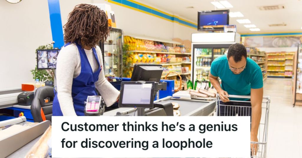 Female cashier ringing up custmer's purchases