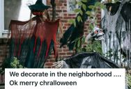 Neighbor Pressured Them To Decorate For Christmas, So This Couple Started A Spooky Tradition Instead