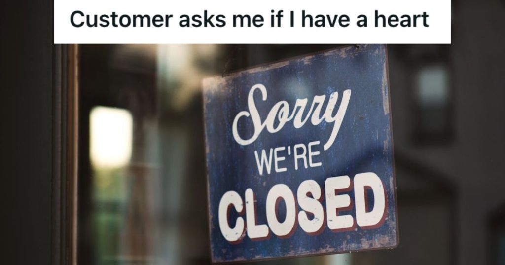A "Closed" sign hanging on the store's front door