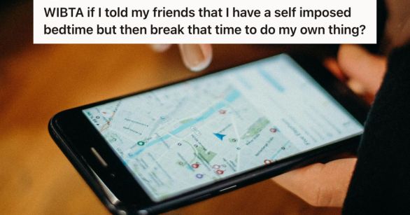 Woman looking at a virtual map on her phone