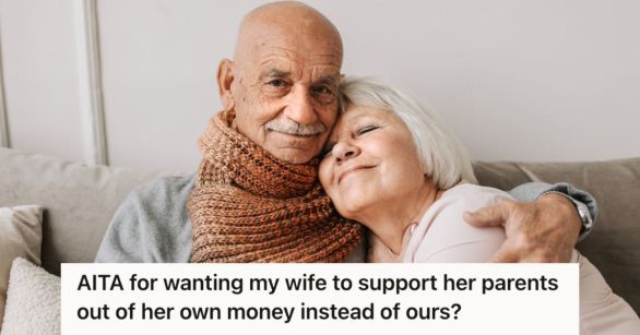 Senior couple hugging and smiling