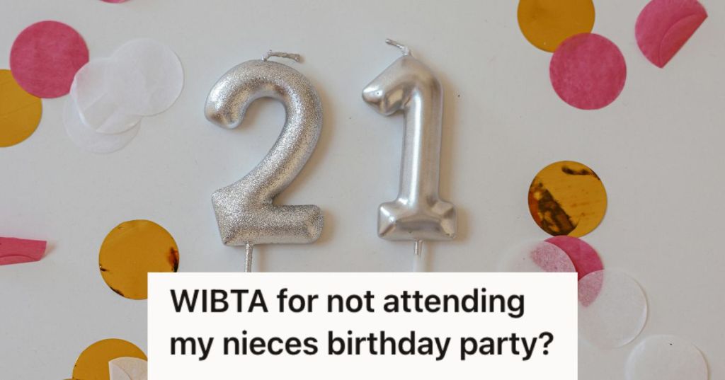 Number candle 21 with some confetti on the side