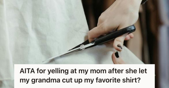 Person cutting a piece of cloth