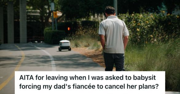 Teenage boy walking along the road
