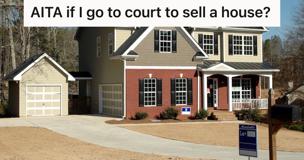 House with a sign in front