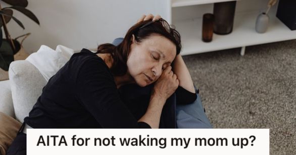 Woman sleeping on a couch