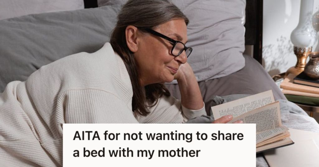 Old woman reading her book in bed