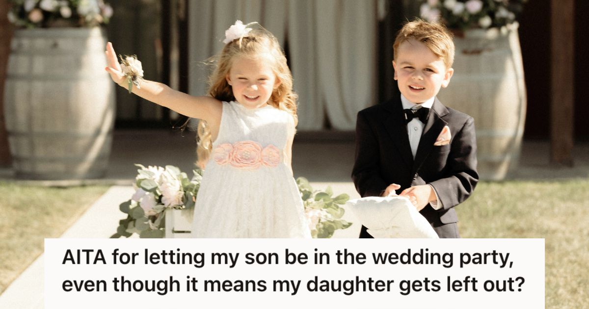 Flower girl and ring bearer in a wedding