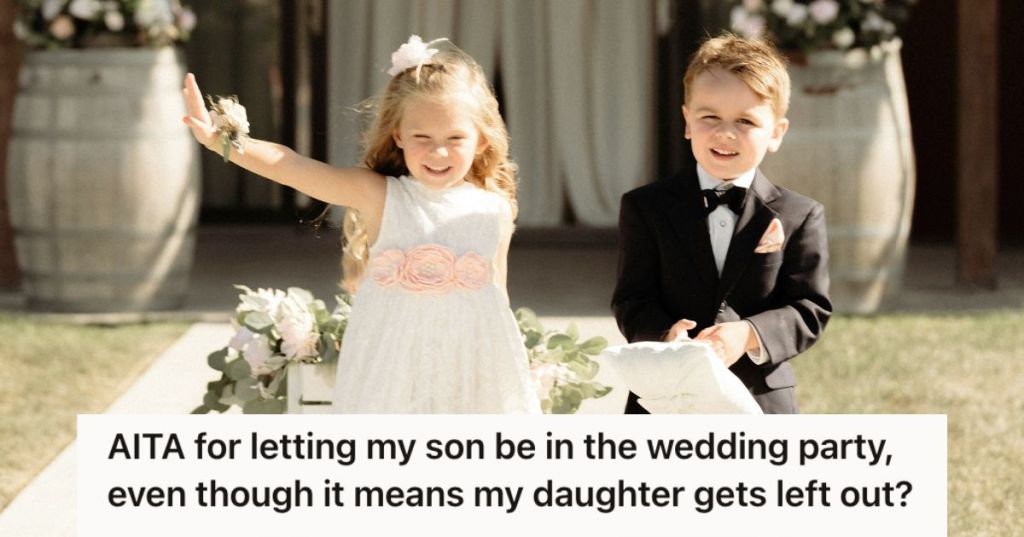 Flower girl and ring bearer in a wedding