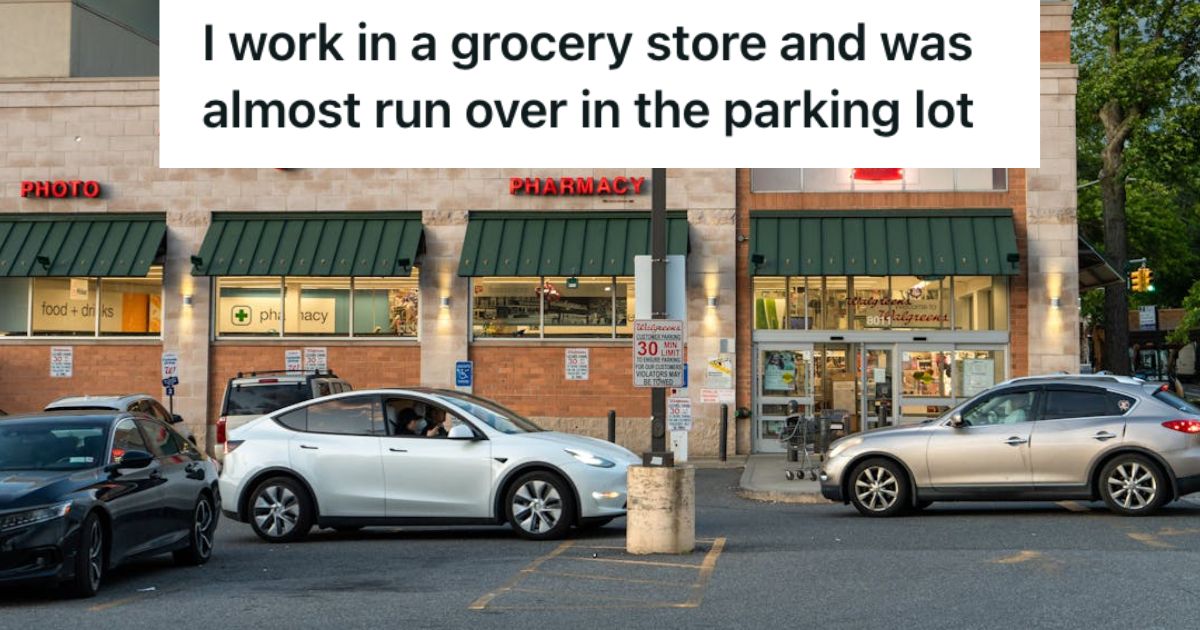 Parking lot outside a pharmacy