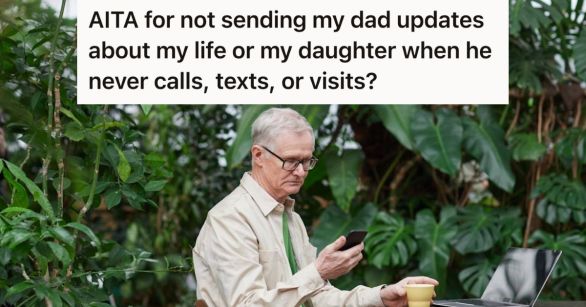 Older man looking at his phone