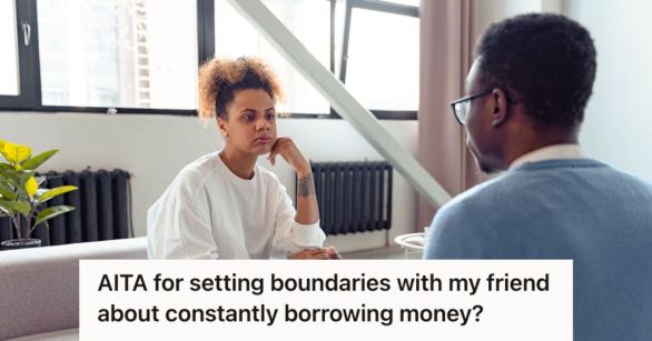 Man and woman talking about a serious matter