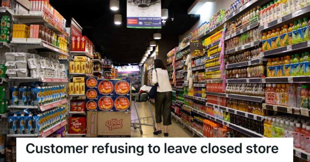 Lady shopping in a grocery store