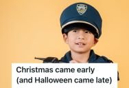Little Boy Enters A Store Dressed In A Police Officer Costume, And It Makes His Day When He Ends Up Talking To A Real Cop