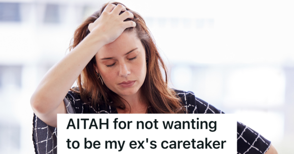 stressed out woman in a black dress