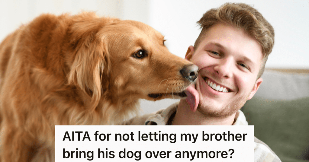 golden retriever dog licking smiling man's face