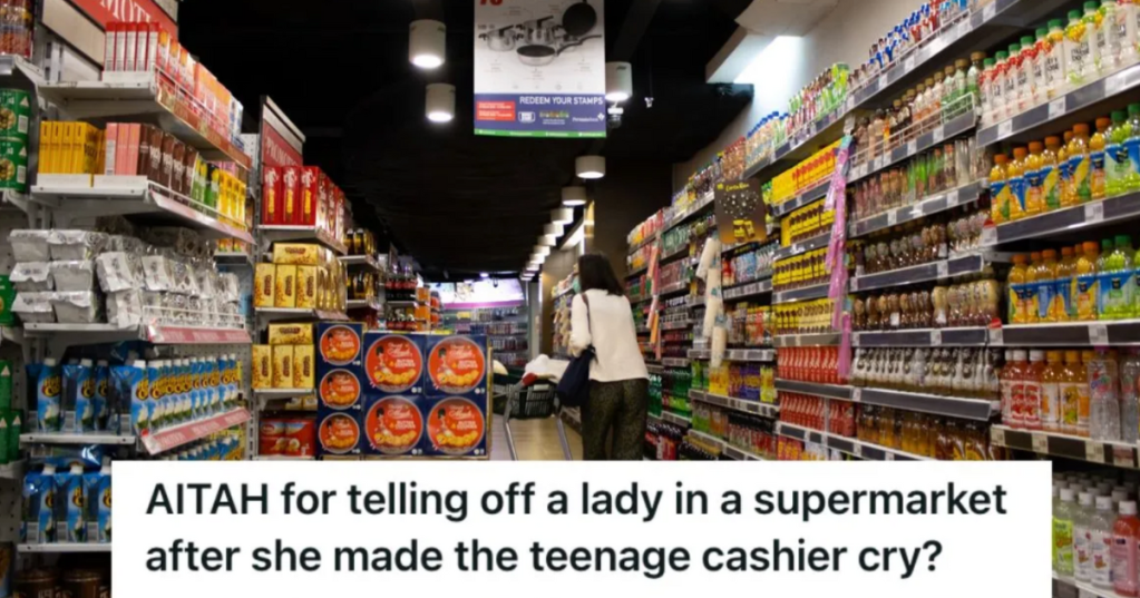 Customer shopping in a supermarket