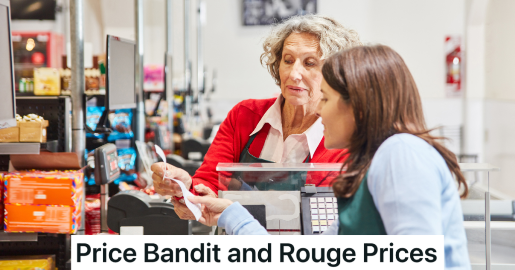 customer and cashier looking at a receipt