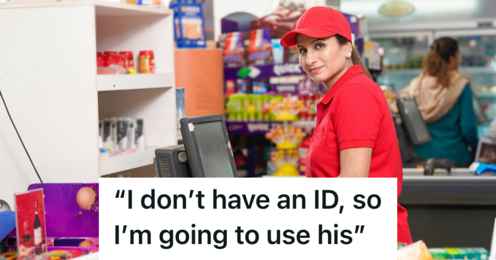 cashier working at a store