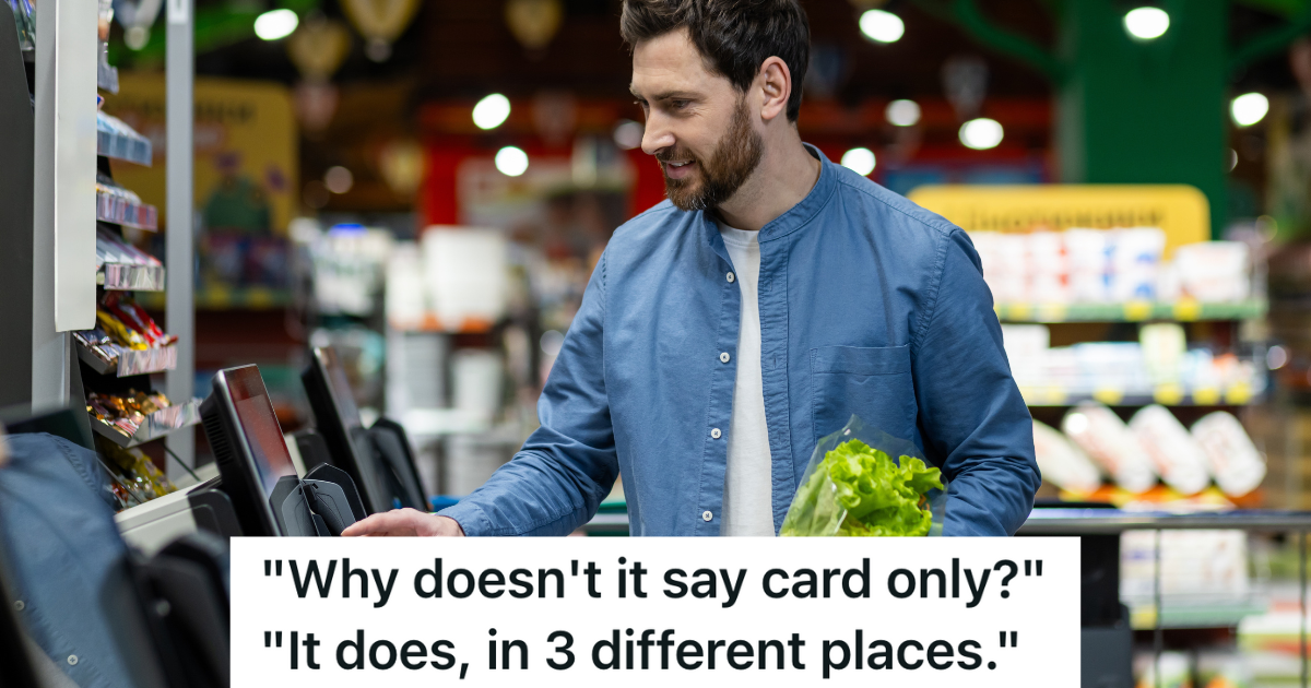 man using a self checkout machine at a store