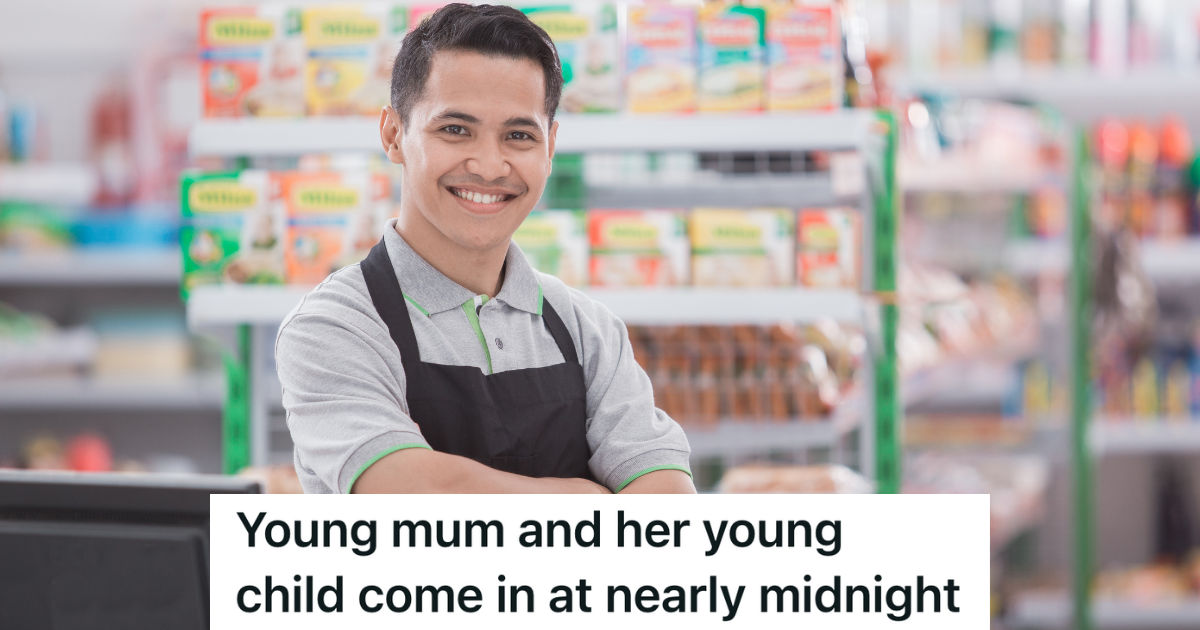 smiling man working at a grocery store