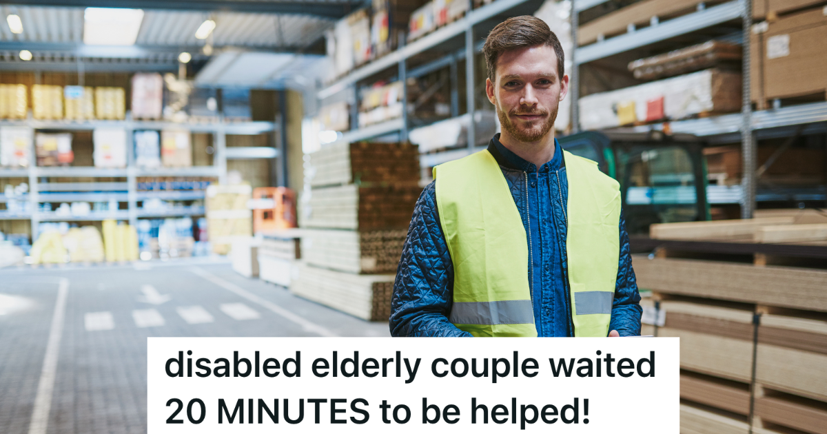 Elderly Couple Needs Assistance, But An Employee Who Promised To Help Left Them Waiting Indefinitely man working in a hardware store