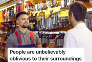 Home Improvement Store Employee Unboxes Products To Put On Display, But Customers Still Ask Them About Products That Are Within 5 Feet Of Them