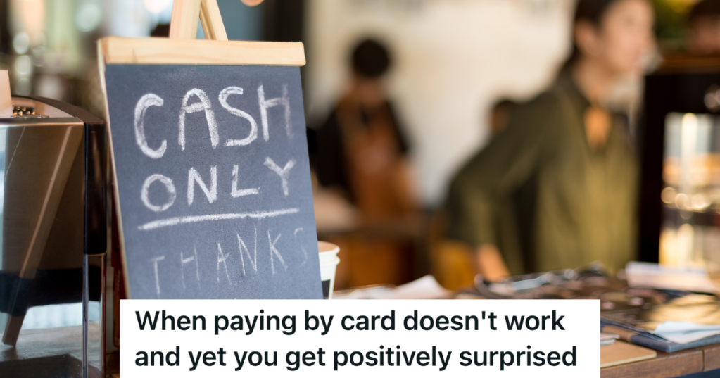 sign reading "cash only thanks" at a store