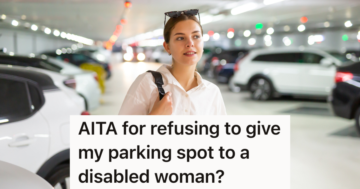 Apartment Manager Asked Her To Give Up Her Parking Spot For A Disabled Neighbor, But She Refused Since A Spot Is Included In Her Lease woman walking in parking garage