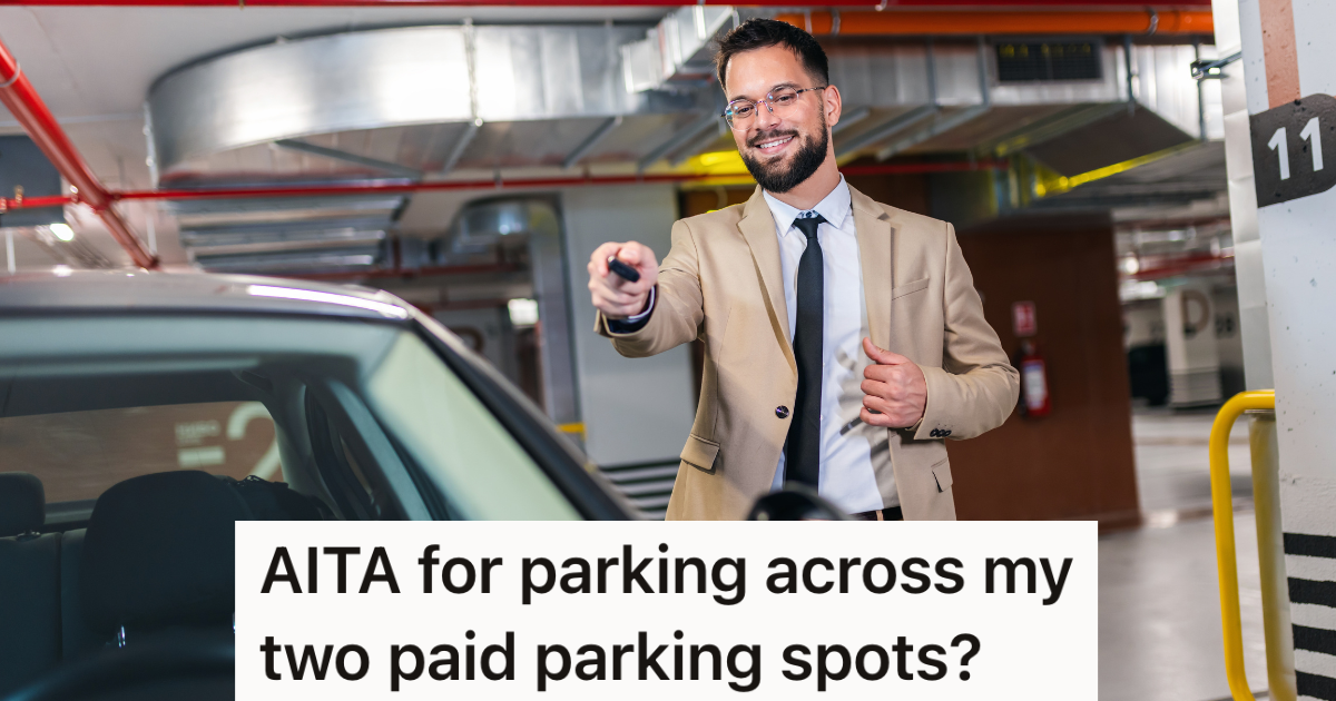 man locking car in parking garage