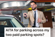 Couple Only Has One Car, But Since They Have Two Parking Spots, They Park In The Middle Of The Two Spots