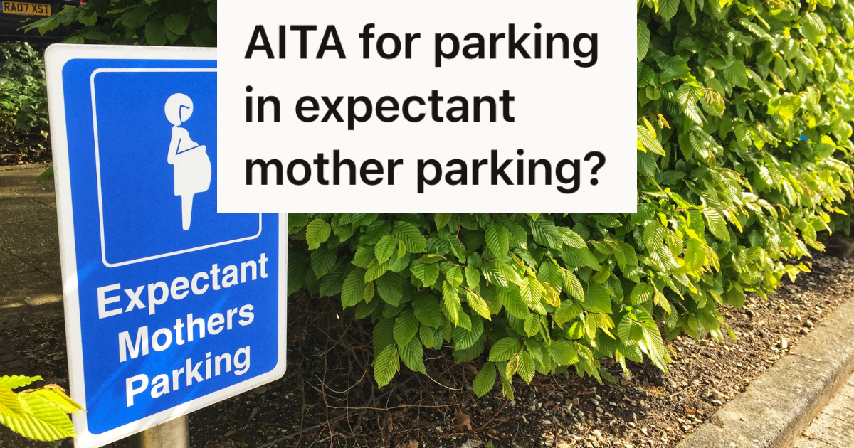 blue sign that reads "expectant mothers parking"