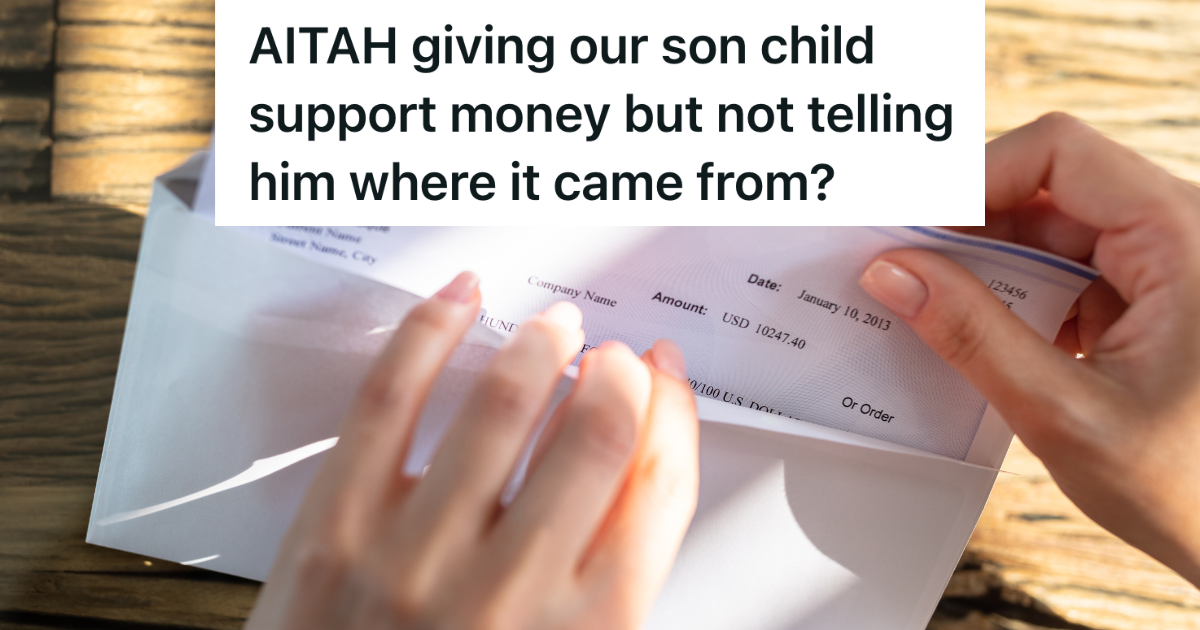His Raised His Stepson As If He Was His Own Child, But Now That The Boys Dad Has Sent Him Money, Hes Not Sure What To Do closeup of woman's hands taking check out of envelope
