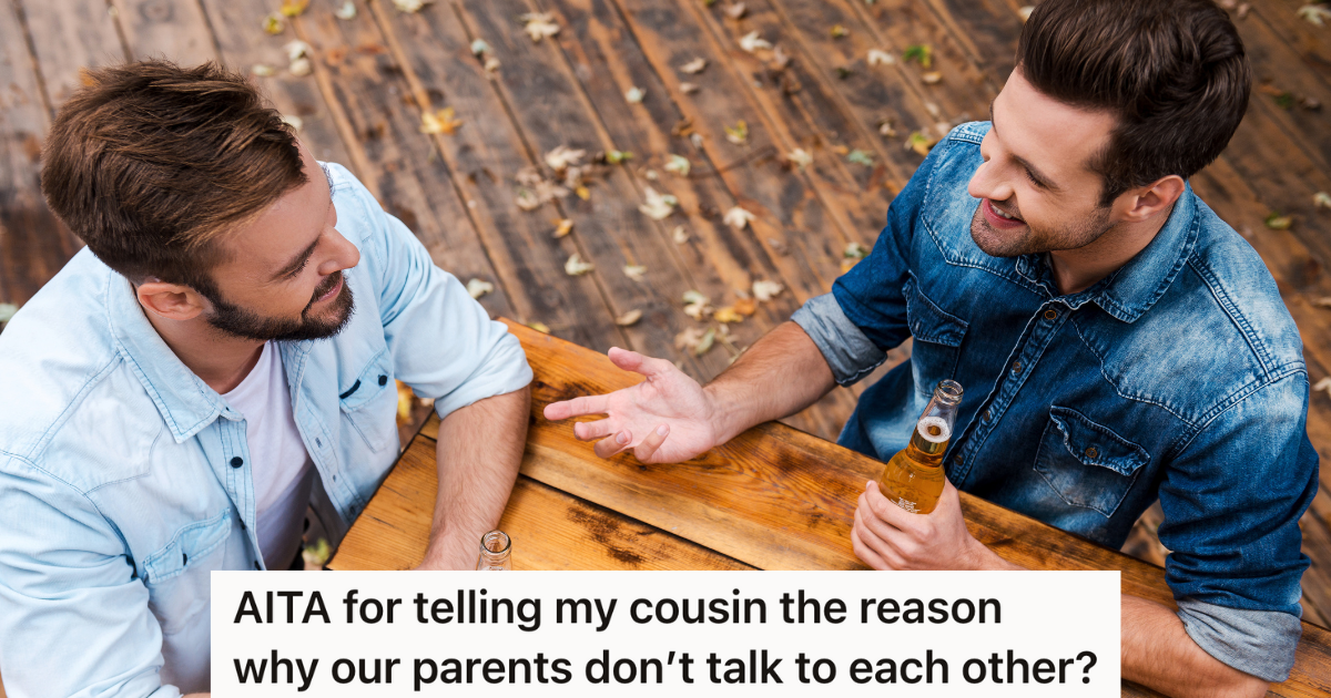 He Met His Cousin For The First Time At A Pub In London, But What Started As A Casual Meetup Ended Abruptly When He Shared Family Secrets overhead shot of two young men talking and drinking beer