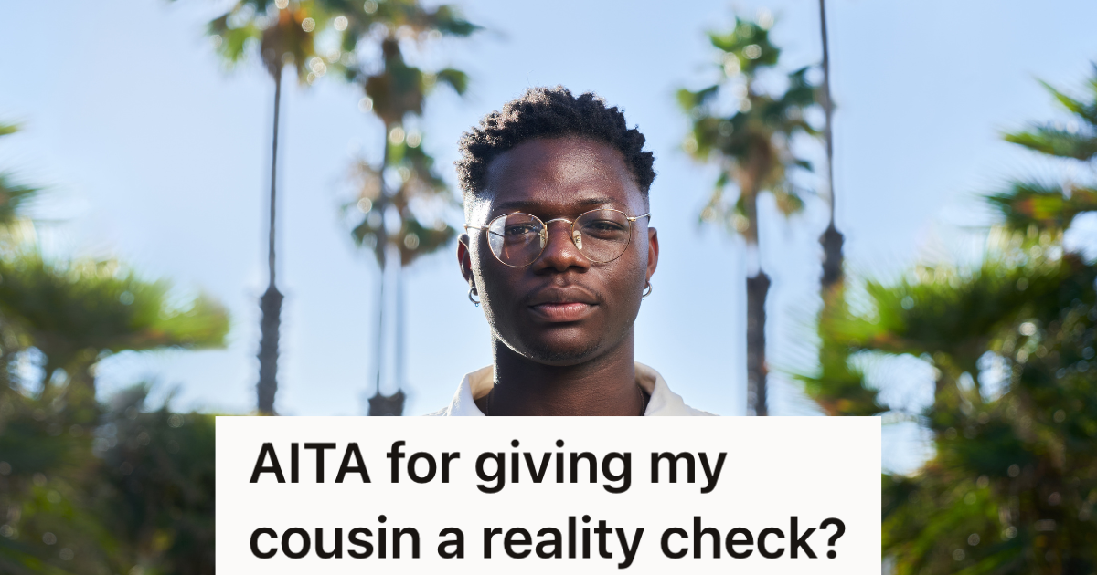 man in glasses with palm trees in the background