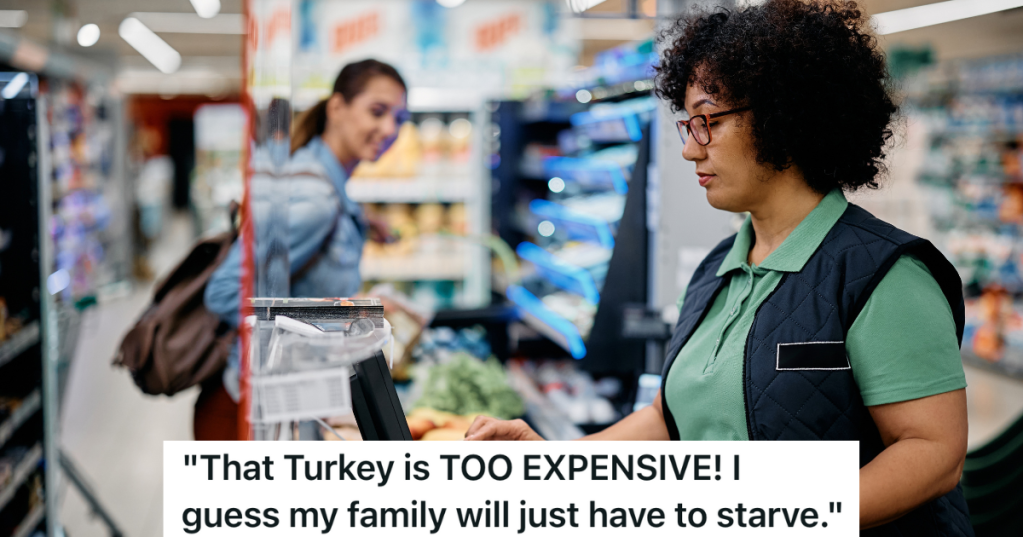 cashier scanning items at grocery store