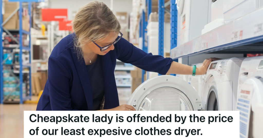 woman shopping for a new washer and dryer