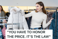 Customer Tries To Buy New Coats At Clearance Prices, But When She Found Out There Were Security Cameras, She Fled