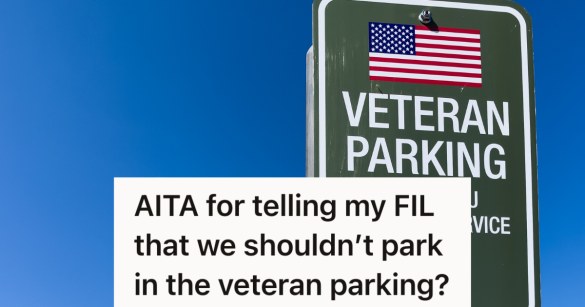 green sign that reads "veteran parking"