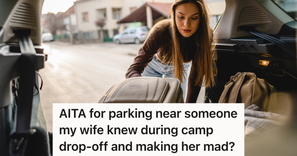 woman taking luggage out of back of car