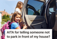 Homeowner Is Annoyed At Parent Who Partially Blocks Their Driveway During School Pick Up, So They’re Thinking About Reporting Them To The City Or The School