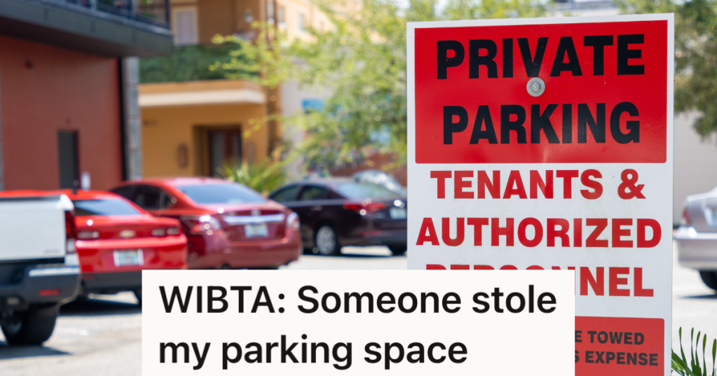 red sign in parking lot that reads "private parking"