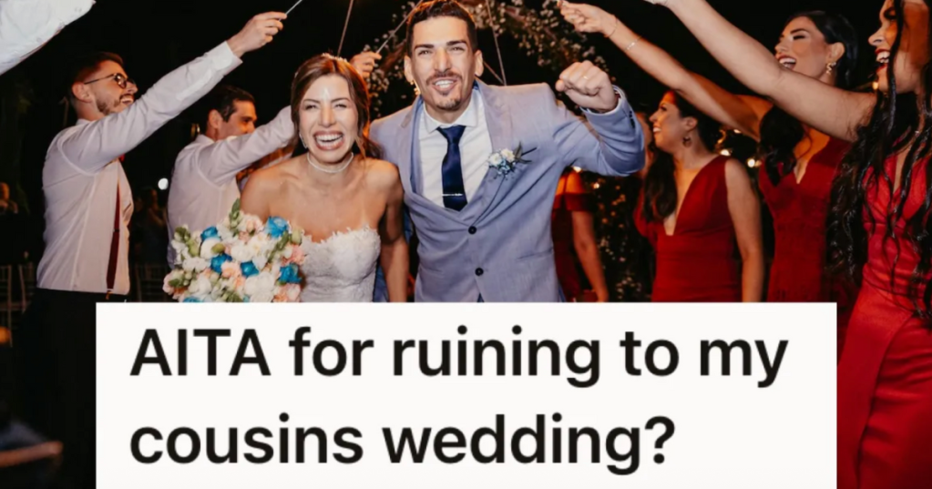 bride and groom surrounded by bridal party