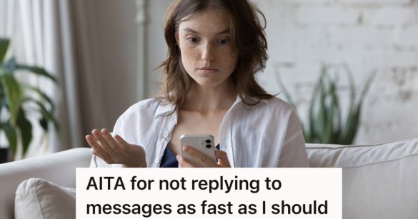 annoyed woman looking at her phone