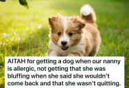 Family Knew Their Nanny Was Allergic To Dogs, But They Decided To Get A New Puppy Anyway And Were Surprised When She Claimed This Was A Problem